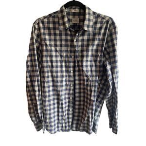 J.Crew blue checkered button up size medium